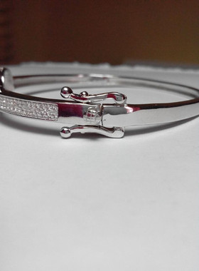 白金水钻纯银时尚风宝石手镯