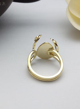 纯银水滴欧式随形戒指托