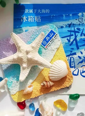 舟山万宁海星贝壳可旋转夜光海浪冰箱贴旅游纪念