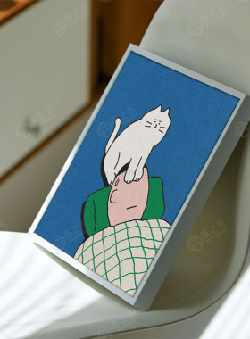 可爱小猫日常治愈儿童房装饰画芯