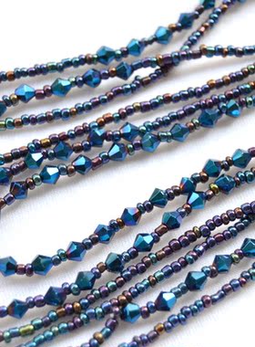 韩版水晶多层长款配饰满天星项链