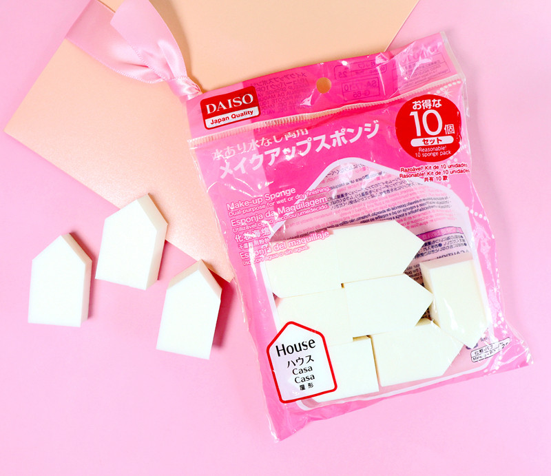 日本DAISO大创粉扑干湿两用海绵化妆棉五角形美妆蛋屋型不吃粉,淘宝优惠券,粉丝福利购,淘宝优惠卷