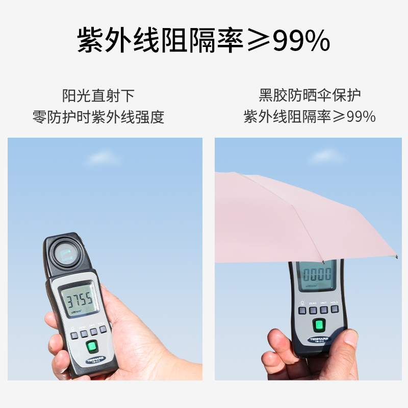 太阳城14cm迷你太阳伞超轻小巧便携女防晒防紫外线五折伞晴雨两用