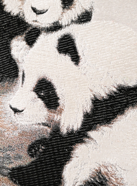 老秀馆蜀锦友谊卷轴丝绸挂画熊猫