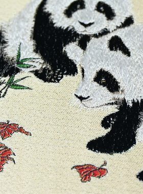 非遗蜀锦蜀绣熊猫摆件