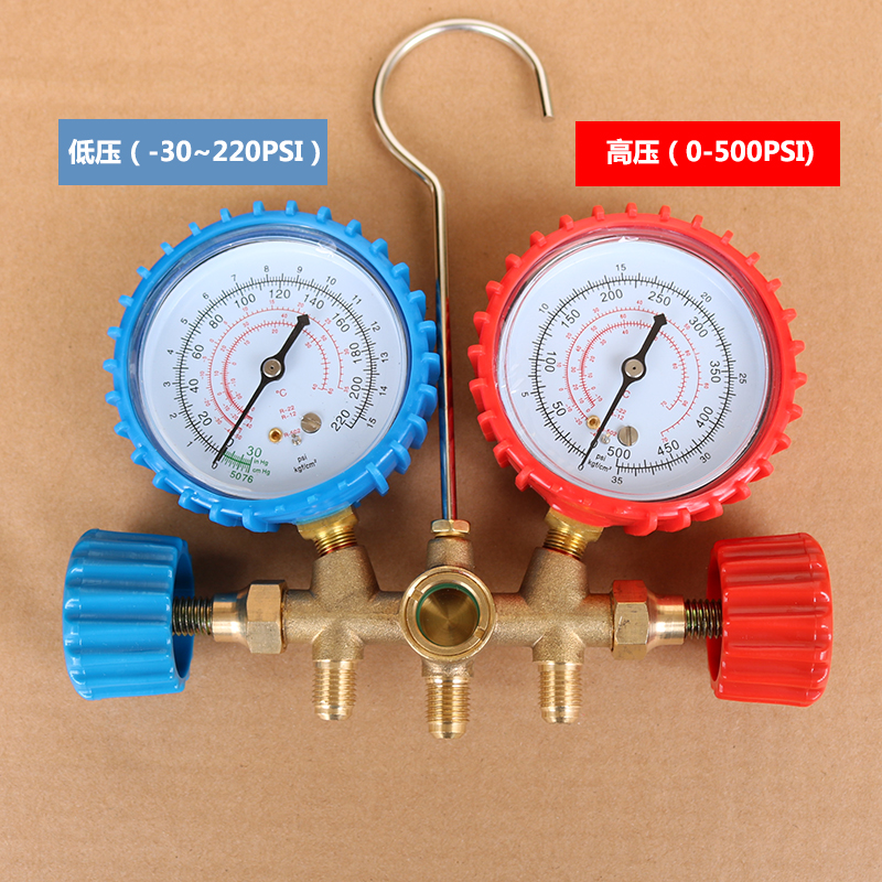 r22空调加氟表 冷媒表 制冷剂压力表 雪种加氟工具配件双表维修 - 图0