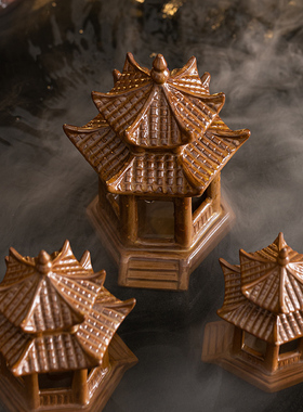 创意六角亭凉亭微景观小宝塔摆件造景园艺花盆水族箱鱼缸假山配件