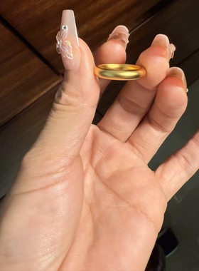 水贝同款古法亮面泥鳅背对戒送人