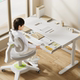 Yucai children's learning desks and chairs, primary school students' desks, home writing desks and chairs that can be lifted and lowered, simple school large white desks