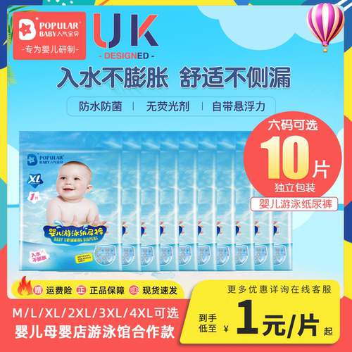 婴儿游泳纸尿裤男女宝宝游泳裤拉拉裤一次性游泳裤防水尿不湿专用 - 图0