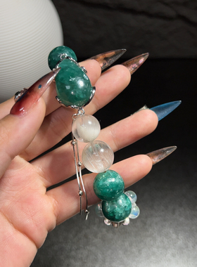 初九水晶｜青龙云母祖母晶 白兔毛原创设计天然水晶手串小众设计