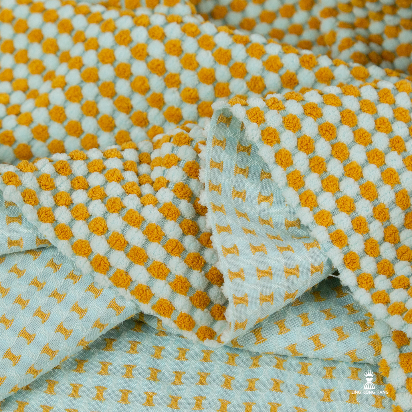 柔软绿色系双色豆豆绒布料短绒格子抱枕靠垫家居布艺娃衣服装面料,淘宝优惠券,粉丝福利购,淘宝优惠卷