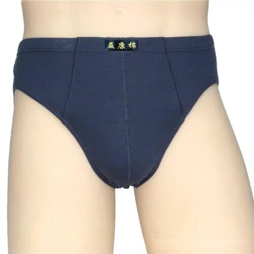 男士三角裤纯棉中腰男内裤纯色宽松底裤青年裤衩中年短裤舒适裤头 - 图1