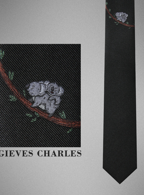 GIEVESCHARLES手工刺绣商务领带