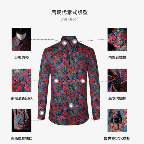 【卓雅系列】新品Liberty英国进口面料席亚拉塔娜棉高端印花衬衫 - 图0