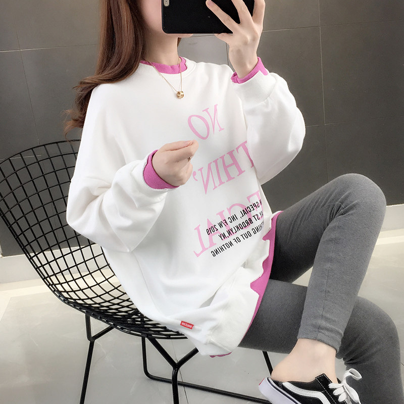 加绒秋冬潮ins韩版中长款宽松卫衣 舍妃卫衣/绒衫