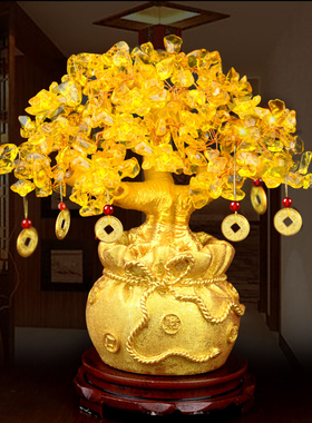 室内装饰吉祥物小黄门头招财树