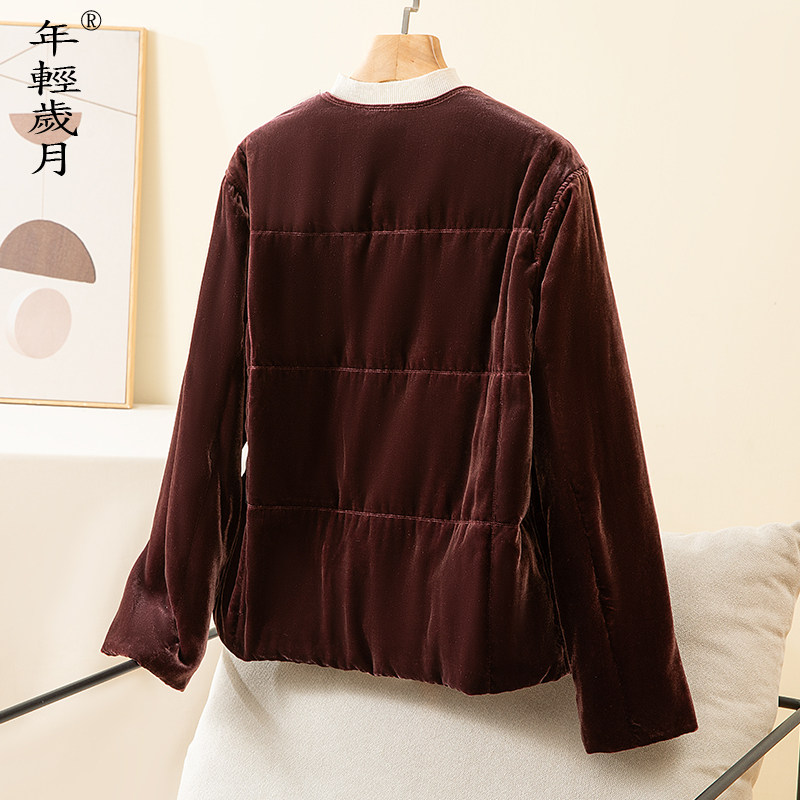 真丝丝绒羽绒服2026年秋冬新款百搭小香风短款90白鹅绒小个子外套