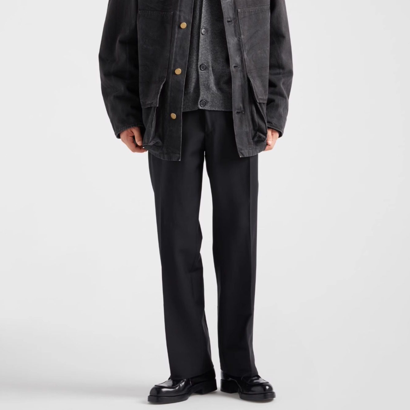 MRLEE independent style mohair wool blend trousers, high-definition adjustable belt, solid color luxury trousers
