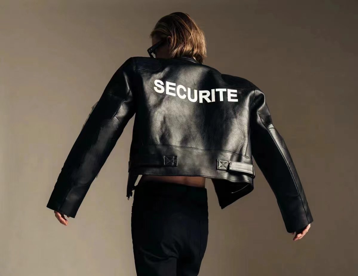 VETEMENTS Securite Motorcross Leather Jacket