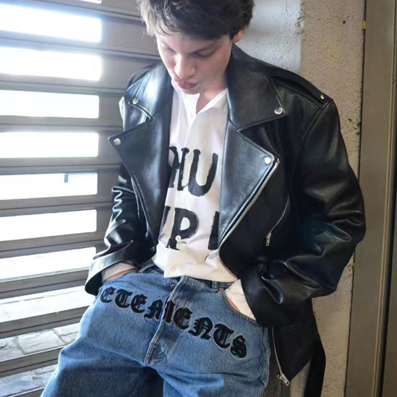 MRLEE independent style 24AW aftertaste of the old days faded distressed cowhide jacket leather jacket