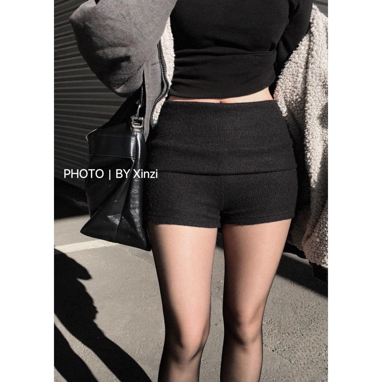 辛子韩国代购纯欲性感高腰修身包臀打底短裤女百搭显瘦紧身靴裤,淘宝优惠券,粉丝福利购,淘宝优惠卷