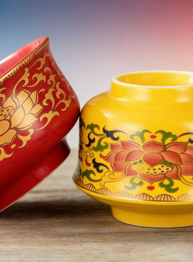 陶瓷招财佛前莲花斋菜寺庙用供碗