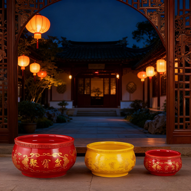 陶瓷聚宝盆摆件中式家用客厅招财聚财玄关乔迁开张工艺品开业摆件,淘宝优惠券,粉丝福利购,淘宝优惠卷