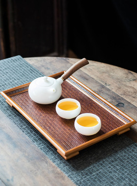 纯手工编织干炮台茶具九道大漆