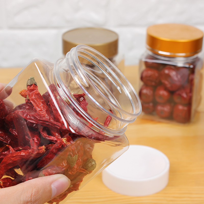 蜂蜜瓶塑料加厚高档1斤铝盖透明瓶子食品杂粮干果储物密封罐批发