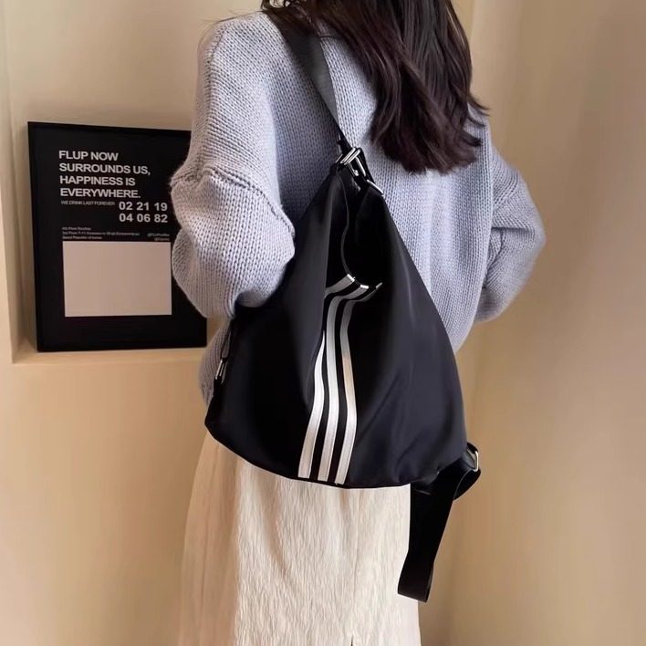 帆布包女一包三用背包2025新款双肩单肩斜挎大学生上课通勤托特包,淘宝优惠券,粉丝福利购,淘宝优惠卷