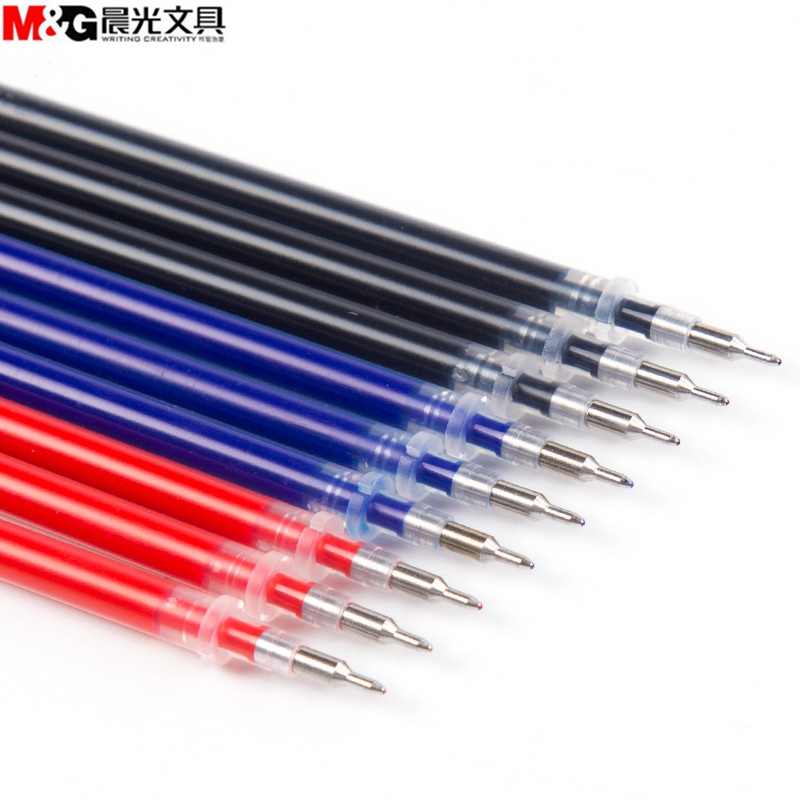 晨光文具MG-6159中性笔水笔芯三色替芯0.5葫芦头笔尖学生办公用品-图1