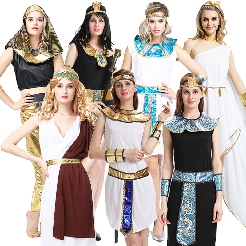 cosplay万圣节成人服装埃及法老艳后男罗马希腊女长袍服饰衣服-图2