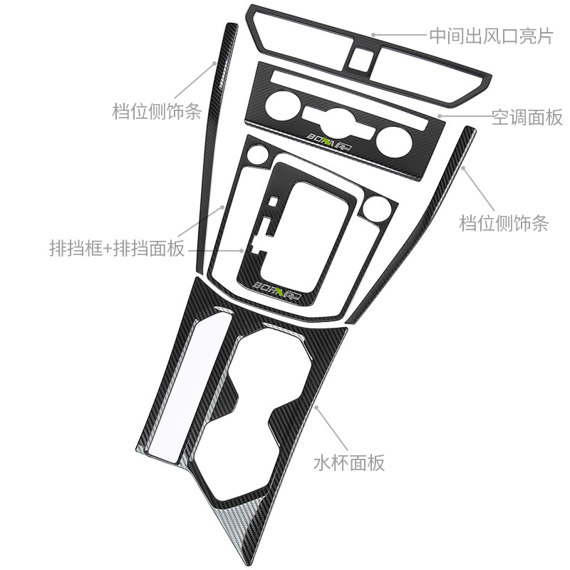 适用于19-22款新宝来内饰改装中控台空调风口档位水杯架汽车用品-图2