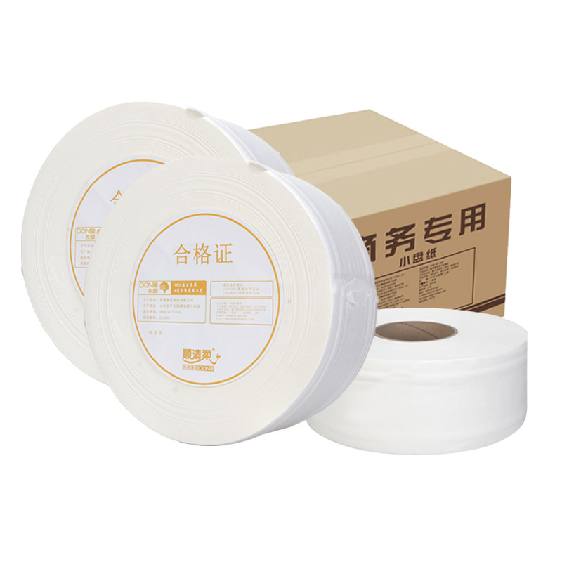 顺清柔商用大盘纸850g/盘整箱12盘批发大卷纸厕纸清仓酒店专用 - 图3