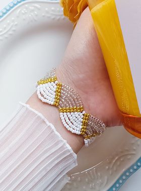 【月光如盐】纯手工串珠手链公主气质波西米亚风米珠手链成品