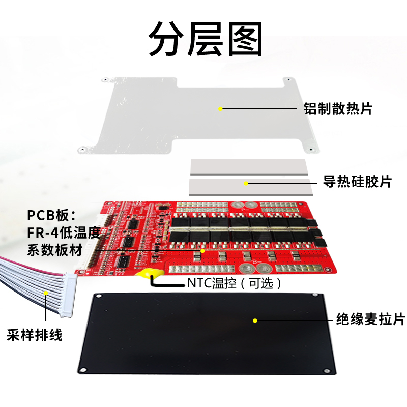 13串-20串锂电池保护板45A适用三元铁锂48V60V72V电摩BMS掉线保护-图2