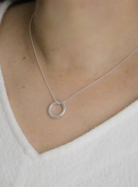 手工不规则扁圆设计小众项链