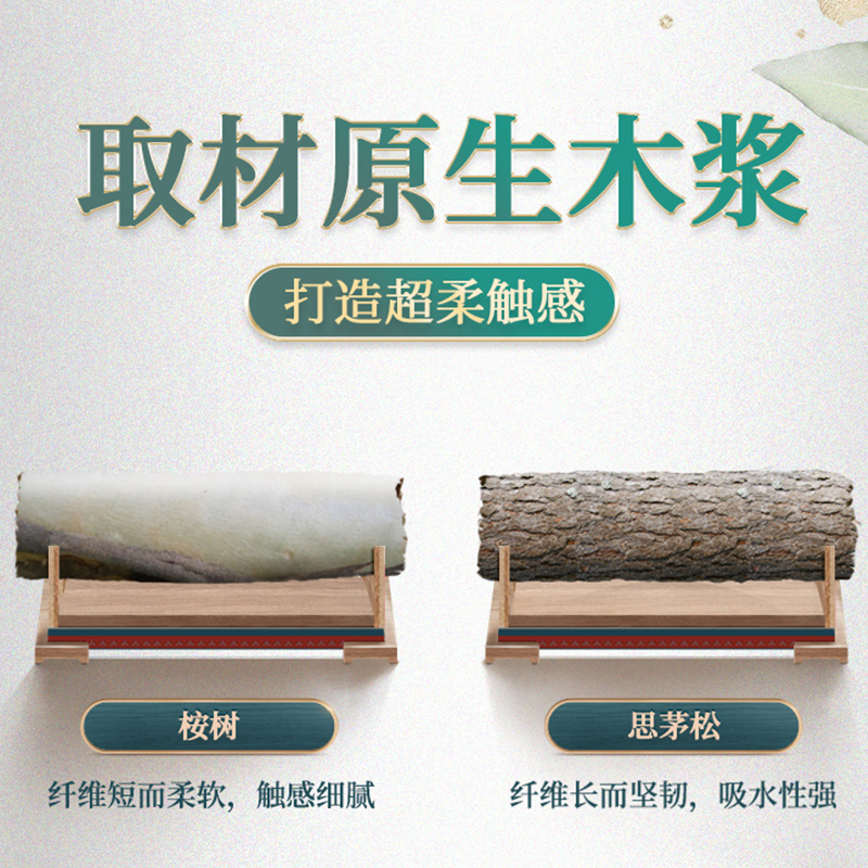 思景纸巾原生木浆抽纸餐巾纸20包加厚家用实惠装母婴卫生纸整箱