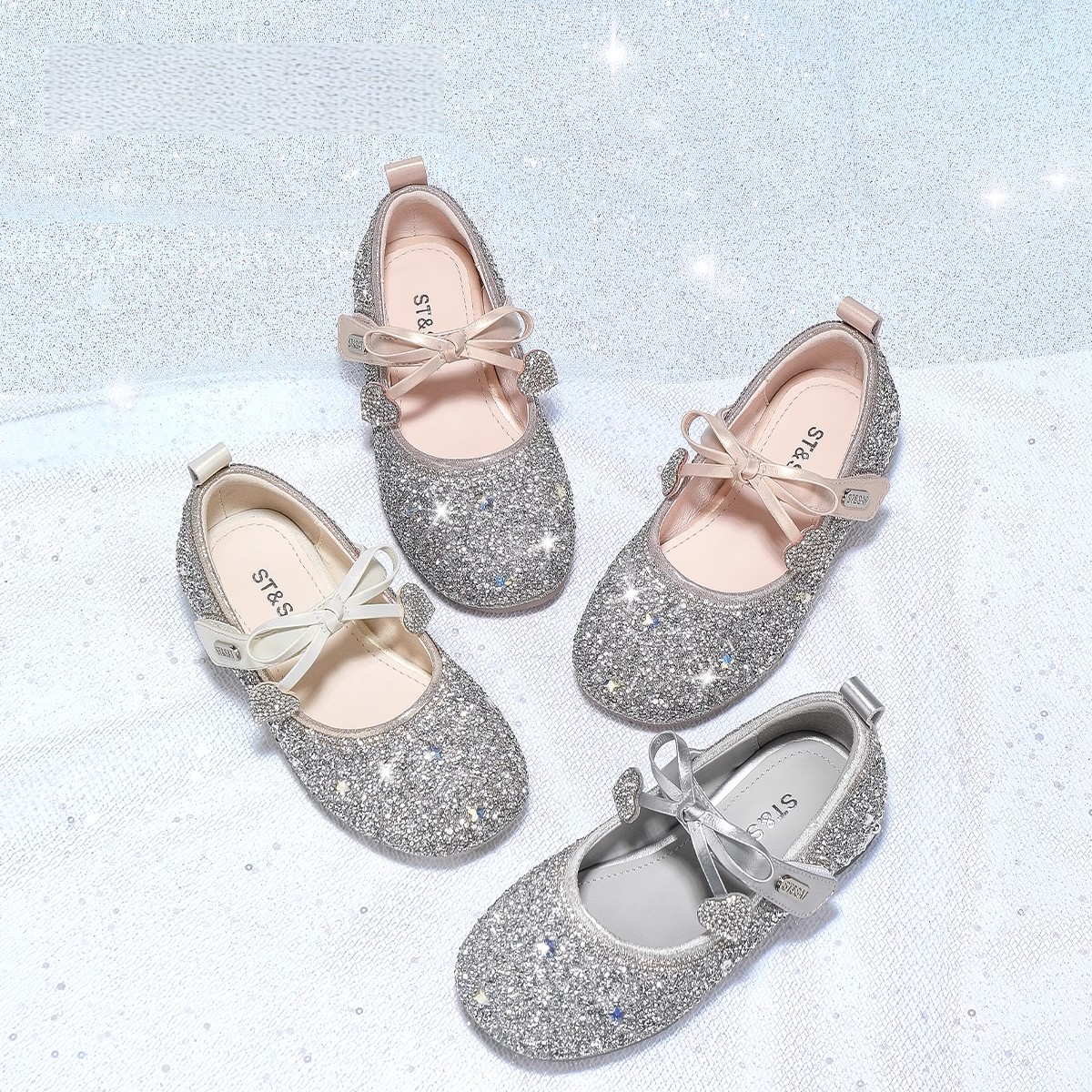 真皮女童公主鞋2025春季新款儿童闪亮水钻水晶小皮鞋软底表演单鞋,淘宝优惠券,粉丝福利购,淘宝优惠卷