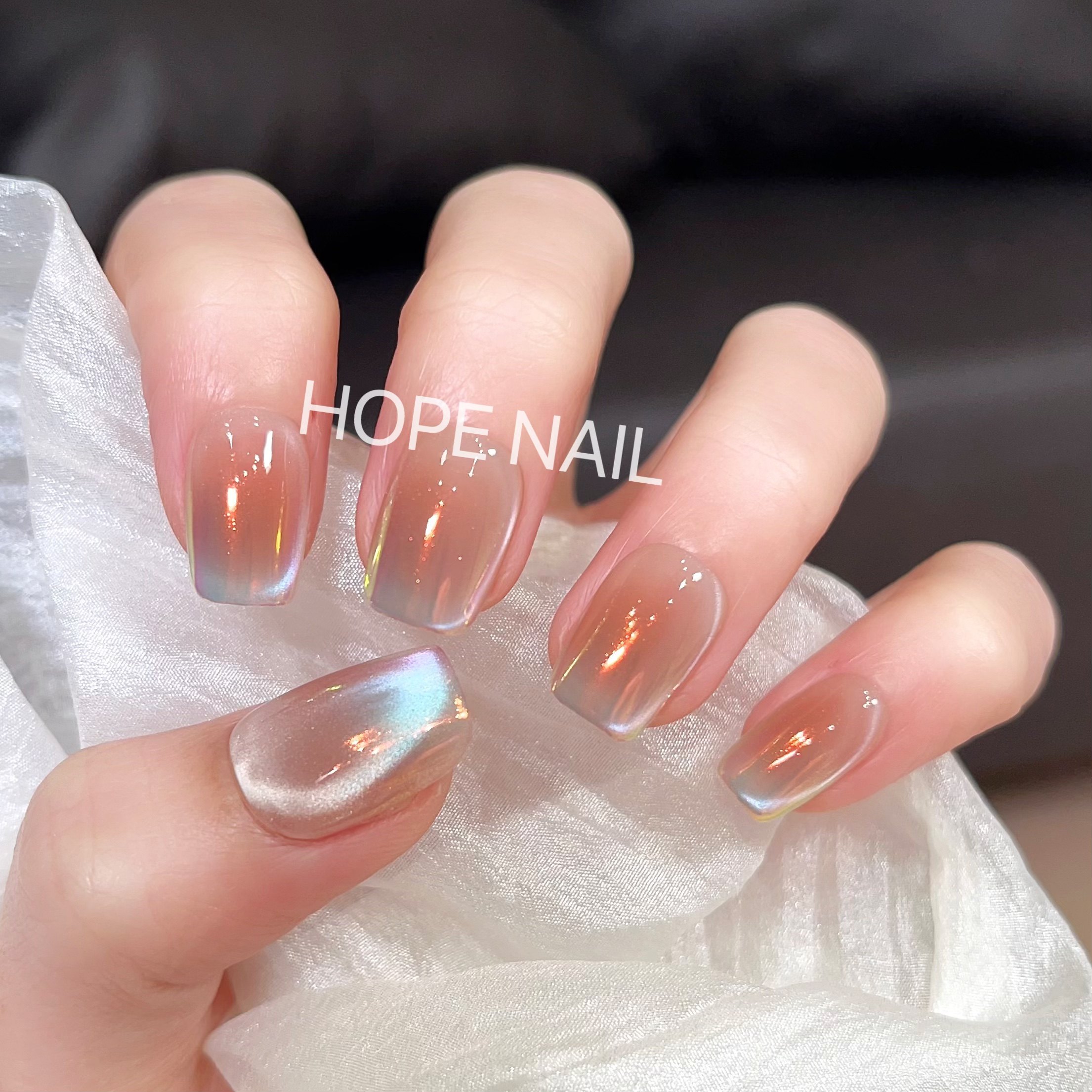 【北极光】高级感爆闪蓝极光粉猫眼手工穿戴甲海莉同款气质美甲贴,淘宝优惠券,粉丝福利购,淘宝优惠卷