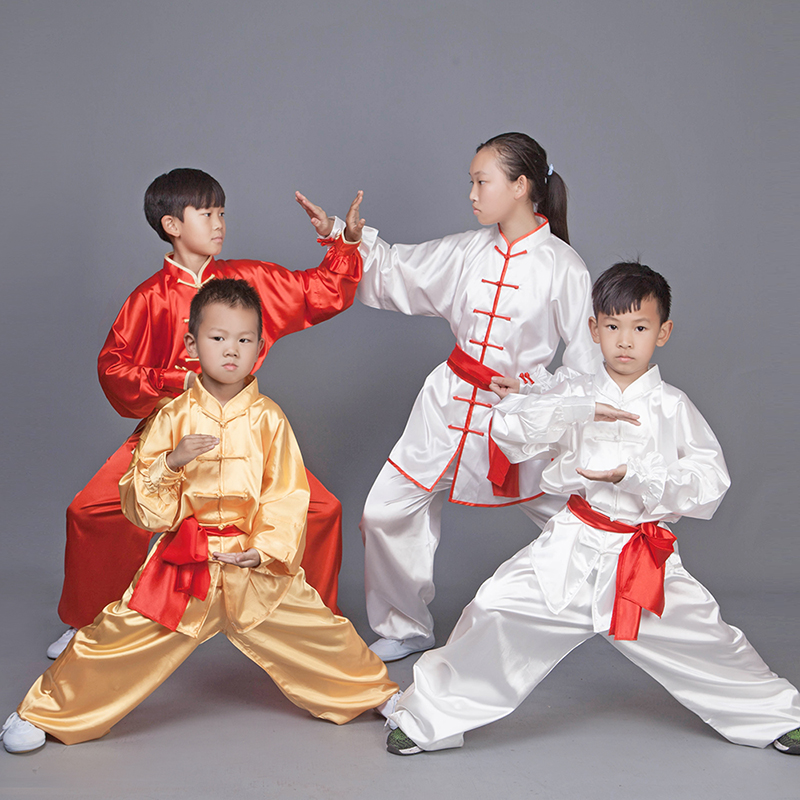 春秋儿童长袖太极服装团体男女学生比赛服少儿武术练功表演服小孩 - 图2