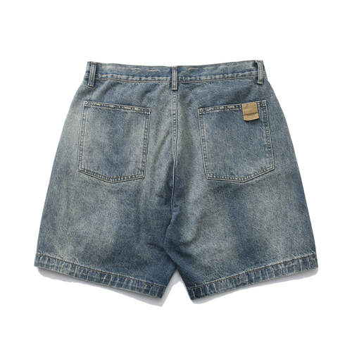 现货 MADNESS 余文乐同款 日系潮牌工装牛仔短裤宽松休闲裤子 - 图2