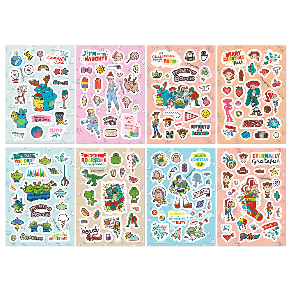 16张圣诞风玩具总动员拼图贴纸ins卡通可爱儿童玩具手工拼贴贴画,淘宝优惠券,粉丝福利购,淘宝优惠卷