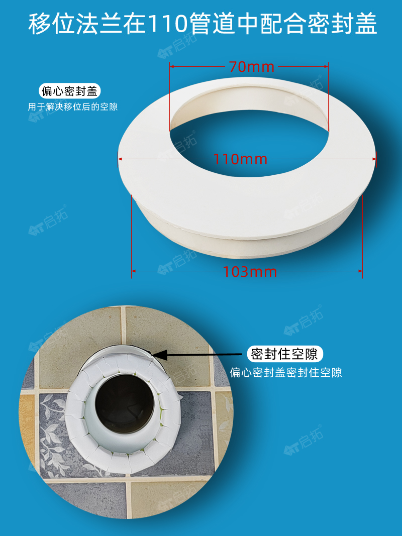 马桶防臭防漏移位胶泥法兰圈 座便器免挖坑免开槽移位器 变位密封 - 图0