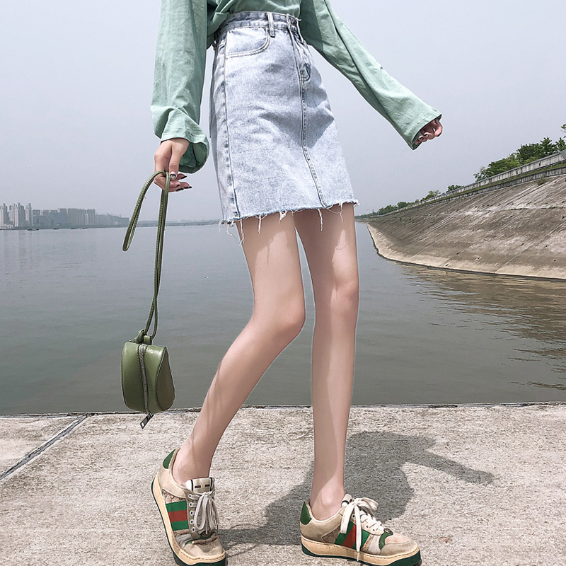 铅笔奇奇旗舰店小雏菊牛仔裙女半身裙夏年夏季新款显瘦高腰包臀短裙a字裙子0