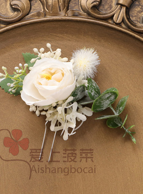新娘发饰婚纱头饰新娘高级感胸花