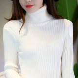 Белый цветной свитер, длинный приталенный шарф, демисезонный лонгслив, средней длины, увеличенная толщина, в обтяжку, коллекция 2023