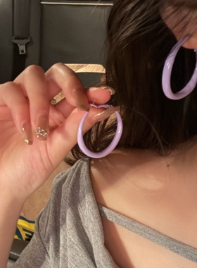 夏日缤纷多巴胺配色滴油耳环女耳圈耳扣轻奢高级感气质耳钉耳饰