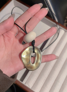 银色不规则吊坠长款项链女秋冬小众复古毛衣链高级感挂脖装饰配饰